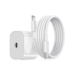 Komplett 20W USB-C Höghastgihetsladdare med 2m Lightning Kabel Vit