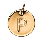 Bokstavshänge cirkel P – Ø12 mm, mässing pläterat med 9 karat guld