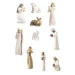 10 st Willow Tree Nativity Figur Staty Handmålad Dekoration Julgåva Juldekoration Ornament
