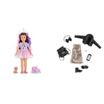 Corolle Girls - Coffret Luna Licorne, Dressing de fête, poupée mannequin, accessoires, 28cm, dès 4 Ans