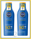 2x Nivea Sun Lotion Protect & Moisture SPF50+ - Immediate Protection - 200ml