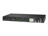 APC Netshelter Rack Automatic Transfer Switch AP4450A - Redundant omkopplare (kan monteras i rack) - AC 100/120 V - 1440 VA - 1-fas - USB, Ethernet 10/100/1000 - utgångskontakter: 10 - 1U - 2.44 m sladd - svart