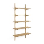 Ethnicraft - PI Wall Shelf - Oak - 5 Shelves - Vägghyllor - Alain Van Havre - Träfärgad - Trä