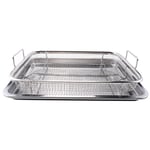 3X(Deluxe Air Fry in Your Oven 2-Piece Set, Baking Pan Perfect for the Grill J5W