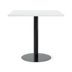 Cafébord Kvadrat - Runt pelarstativ, Storlek 80x80 cm, Bordsskiva Vit, Stativ Svart