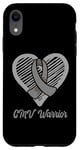 Coque pour iPhone XR CMV Warrior Wear Cœur de sensibilisation au CMV Ruban argenté