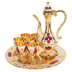 (Gold White Red)Coffee Pot Set Luxury Wine Pot Set Zinc Alloy Decorative