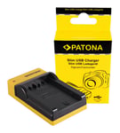 Patona Slim micro-USB Lader for Sony NP-FZ100 A7 III A7M3 Alpha 7 III A7 R III A7RM3 Alpha 15060151683 (Kan sendes i brev)