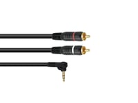 OMNITRONIC Adaptercable 3.5 Jack 90°/2xRCA 3m bk, Omnitronic Adapter 3,5 Minitele 90 ° / 2xRCA 3m svart