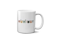 Just Another Manic Mum-Day Mug - Mother's Day Joke Weekday Present Gift Idea Coffee Tea Cup Ceramic Handle Idea Heavy Duty Handle Dishwasher and Microwave Safe (White Handle Prime)