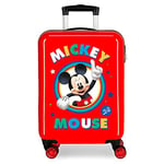 Disney Circle Mickey Red Cabin Suitcase 37 x 55 x 20 cm Rigid ABS Combination Lock 34 Litre 2.6 kg 4 Double Wheels Hand Luggage