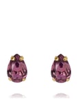 Petite Drop Stud Earrings Gold Accessories Jewellery Earrings Studs Purple Caroline Svedbom