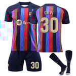 Gavi #30 tröja Fc Barcelona 22/23 säsongen hemma fotbollströja set V XL