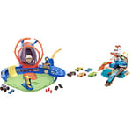 Hot Wheels Monster Trucks T-Rex Volcano Arena Playset with Lights & Sounds & Color Shifter Sharkport Showdown, Playset Shark thematic, Includes Toy Car, for Kids 4 Years+, BGK04 - Amazon Exclusive
