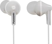 Panasonic RP-HJE125E-W In Ear Wired Earphones with Powerful Sound, Comfortable Non-Slip Fit, Ergofit, Includes 3 Sized Ear Buds, White
