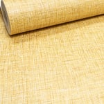 Mustard Yellow Wallpaper Plain Linen Woven Effect Slightly Textured Feature