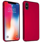 cadorabo Coque pour Apple iPhone X/XS en Metallic Rouge - Housse Protection Rigide en Plastique Dur avec Anti-Choc et Anti-Rayures - Ultra Slim Fin Hard Case Cover Bumper