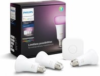 Philips Hue E27 White and Colour Ambiance Starter Kit: Smart Bulb 3x Pack LED