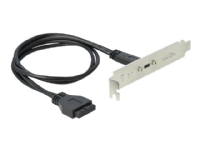 Delock Slot bracket - USB-panel - 19-stifts USB 3.0-kontakt (hona) till 24 pin USB-C (hona) - 5 V - 900 mA - 50 cm - svart