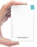PowerGroov® Power Bank 2500mAh Portable External Battery Pack Charger Built-in Micro USB for Android Phones & Apple iPhone Ultra Slim & Lightweight Fits Your Pocket or Wallet (white)