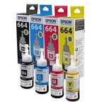 Original Multipack Epson EcoTank L455 Printer Ink Cartridges (4 Pack) -C13T664140