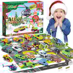 24 Dagar Julkalender Bil Leksaker Teknik Brandbil Matta Mattleksaker Nedräkningskalender Julgåva Box för Barn style 2