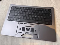 Original Apple Palmrest ink. Tangentbord / Batteri för MacBook Pro 14 2021" A2442 Space Grey
