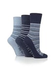 Heat Holders 3 Pair Ladies Gentle Grip Socks - City Varied Stripe - Multi, Multi, Women