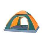 Barture Outdoor Camping Tent 3-4 Person Automatically Open Tourist Tent Hiking Accessories For Families, Raincoats, Sun Shelters, Beach Tents (Color : Green orange)