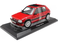 Norev- Peugeot 205 GTI 1.9 PTS Deco 1991 Vallelunga Red 1:18 Miniature, 184846, Rouge, 1/18e