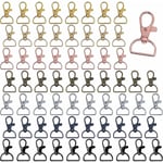64-pack D-ring roterande karbinhake för nyckelringar, snören, gör-det-själv-tillbehör, hantverksmaterial och handväskor (7 färger, 39*30*25 mm)
