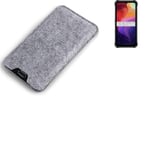 Felt case sleeve for Ulefone Power Armor 14 Pro grey protection pouch