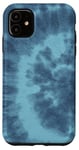 Coque pour iPhone 11 Bleu Marine Spirale Tie-Dye Design Colorful Summer Vibes