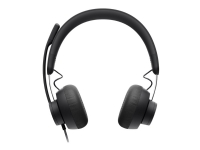 Logitech Zone Wired - Headset - på örat - kabelansluten - USB-C - grafit