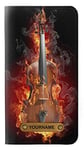 Fire Violin PU Leather Flip Case Cover For iPhone 11 Pro Max PU Leather Flip Case Cover For iPhone 11 Pro Max with Personalized Your Name on Leather Tag
