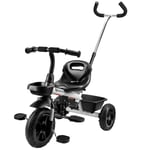 HyperMotion, trehjulig cykel för barn med handtag för föräldrar TOBI VECTOR, Ålder 1-4 år, Vikt upp till 20 kg, evigt uppblåsta hjul,