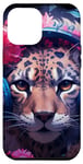 Coque pour iPhone 15 Pro Max Cute Anime Gamer Cheetah Gaming Casque Rose Fleurs Art