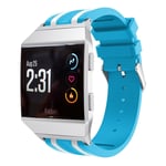 Fitbit Ionic Silikon klockband med stripes - Blå vit