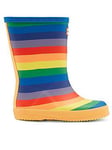 Hunter Original First Classic Rainbow Print Wellington Boots, Multi, Size 7 Younger