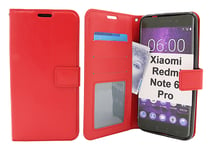 billigamobilskydd.se Crazy Horse Wallet Xiaomi Redmi Note 6 Pro (Röd)