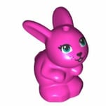 Friends LEGO Minifigure Baby Bunny Rabbit Sitting Animal Minifig Dark Pink Rare