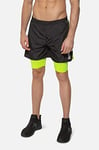BOXEUR DES RUES - Double Shorts in Black with Contrast Stripes, Man