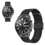Samsung Galaxy Watch 3 (45mm) stainless steel + buckle design watch band - Black Svart