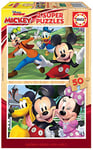 Educa - Puzzle Enfants 2x50 Mickey & Friends, Puzzle pour Enfants (Casse-tête pour Développement, Agilité et Amusement Les garçons et Filles. Super Puzzles Bois Disney (18880)