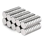 JUNAN Neodymium Mini Cylinder Magnets，100 Pcs 6mm Dia 1.5mm Thick Strong DIY Rare Earth Disc Magnet for Magnetic Push Pins,Fridge ,Office ,Dry Erase Board Magnetic pins, Whiteboard&more