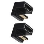 2Pcs Mini HDMI Male to HDMI Female Extension Adapter Down Angle for Laptops