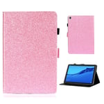 Huawei MediaPad M5 Lite 10 glitter shiny leather flip case - Pink