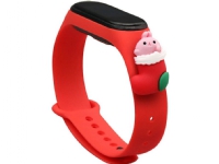 Hurtel Strap Xmas armband för Xiaomi Mi Band 6 / Mi Band 5 Juligt silikonarmband rött (Santa 1)