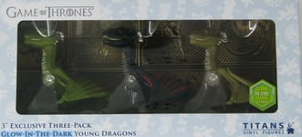 GAME OF THRONES TITANS 3" VINYL FIGURES PACK OF 3 GLOW IN DARK YOUNG DRAGONS