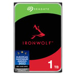 Seagate IronWolf ,1TB, NAS, Internal Hard Drive, CMR, 3.5 Inch, SATA, 6GB/s, 5,900 RPM, 64MB Cache, for RAID Network Attached Storage, 3 year Rescue Services, FFP (ST1000VN002)